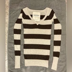 Abercrombie and Fitch kids size XL brown and cream striped sweater.